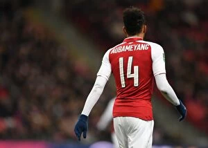 Images Dated 25th February 2018: Pierre-Emerick Aubameyang in Action: Arsenal vs Manchester City - Carabao Cup Final 2018