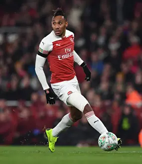 Arsenal V Blackpool Carabao Cup 2018-19 Prints: Pierre-Emerick Aubameyang in Action for Arsenal against Blackpool in Carabao Cup