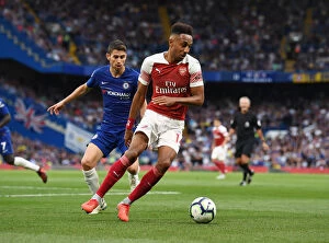 Chelsea v Arsenal 2018-19 Collection: Pierre-Emerick Aubameyang in Action: Arsenal vs. Chelsea, Premier League 2018-19