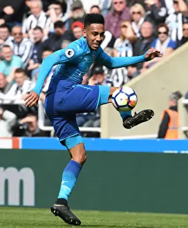 Newcastle United V Arsenal 2017-18 Prints: Pierre-Emerick Aubameyang in Action: Arsenal vs Newcastle United, Premier League 2017-18