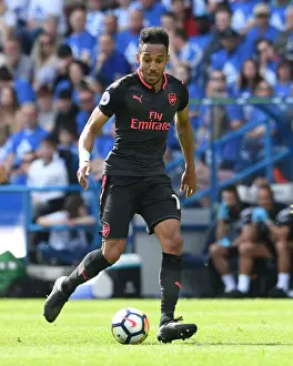 Huddersfield Town V Arsenal 2017-18 Prints: Pierre-Emerick Aubameyang in Action: Huddersfield Town vs. Arsenal, Premier League 2017-18