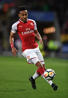 Leicester City V Arsenal 2017-18 Prints: Pierre-Emerick Aubameyang in Action: Leicester City vs. Arsenal, Premier League 2017-18