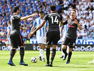 Pierre-Emerick Aubameyang Scores for Arsenal against Huddersfield Town, Premier League 2017-18