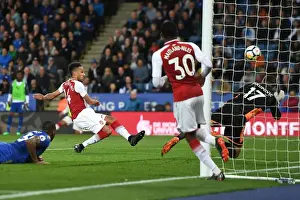 Leicester City V Arsenal 2017-18 Prints: Pierre-Emerick Aubameyang Scores the Decisive Goal: Leicester City vs