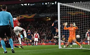 Arsenal V Valencia 2018-19 Prints: Pierre-Emerick Aubameyang Scores Third Goal: Arsenal vs Valencia