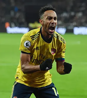 Pierre-Emerick Aubameyang Scores Third Goal: West Ham United vs. Arsenal FC, Premier League 2019-20