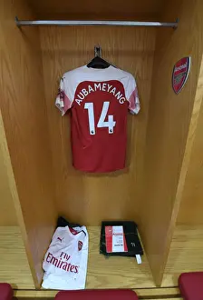 Arsenal V Leicester City 2018-19 Prints: Pierre-Emerick Aubameyang's Arsenal Kit in the Changing Room before Arsenal vs Leicester City