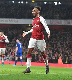 Arsenal V Everton 2017-18 Prints: Pierre-Emerick Aubameyang's Brace: Arsenal's Victory Over Everton (2017-18)