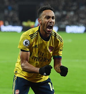 Images Dated 9th December 2019: Pierre-Emerick Aubameyang's Hat-Trick: Arsenal's Triumph Over West Ham United (December 2019)