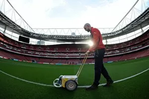 Arsenal v Bournemouth 2015-16 Gallery: The pitch is marked out before the match