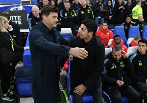 Chelsea V Arsenal 2023-24 Prints: Pochettino and Arteta Embrace Before Chelsea vs. Arsenal Premier League Clash (2023-24)