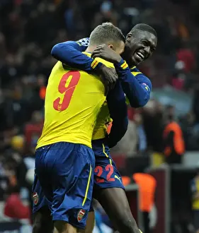 Galatasaray V Arsenal 2014/15 Prints: Podolski and Sanogo's Double Strike: Arsenal's Victory Over Galatasaray in Istanbul