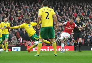 Arsenal V Norwich City 2012-13 Prints: Podolski's Hat-Trick: Arsenal's Triumph Over Norwich City, April 2013