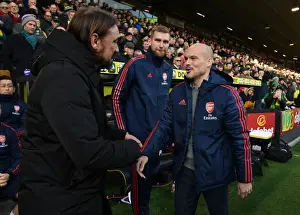 Pre-Match Handshake: Freddie Ljungberg and Daniel Farke, Norwich City vs. Arsenal FC (Premier League, December 2019)