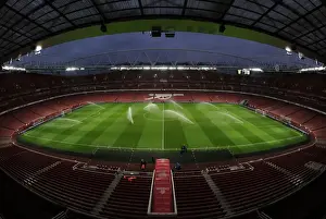 Arsenal V Leicester City 2014-15 Prints: Pre-Match Pitch Preparation at Emirates Stadium: Arsenal vs Leicester City, 2015