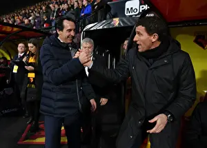 Premier League 2018-19: Unai Emery and Javi Gracia Pre-Match Handshake