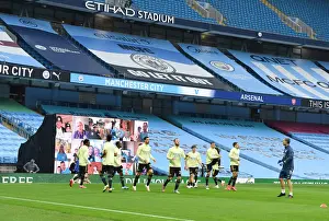 Manchester City V Arsenal 2019-20 Prints: Premier League Showdown: Arsenal vs Manchester City - Warm-Up at Etihad Stadium