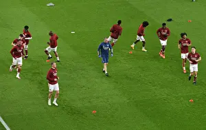 Arsenal V Aston Villa 2020-21 Prints: Premier League Showdown: Arsenal's Pre-Match Warm-Up vs Aston Villa
