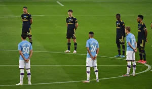 Manchester City V Arsenal 2019-20 Prints: Premier League Showdown: Manchester City vs. Arsenal - A Moment of Silence (June 2020)