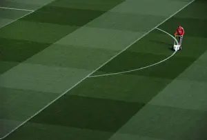 Arsenal V Bayern Munich 2016-17 Prints: Preparing the Emirates Turf: Arsenal FC Readies for Champions League Showdown against FC Bayern Munich