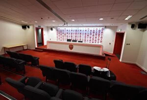 Arsenal v Manchester City 2018-19 Collection: Press Conference Room. Arsenal 0: 2 Manchester City. Premier League. Emirates Stadium