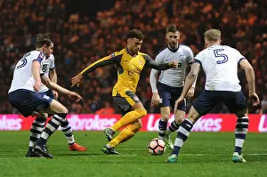 Preston North End V Arsenal - FA Cup - 2017 Prints: Preston North End vs Arsenal: FA Cup Third Round Clash - Oxlade-Chamberlain Faces Off Against Cunningham and Clarke