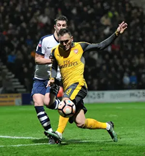 Preston North End V Arsenal - FA Cup - 2017 Prints: Preston North End vs Arsenal: Tense FA Cup Clash - Lucas Perez Under Pressure