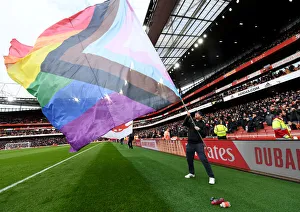 Pride Unites Arsenal Fans: Arsenal vs. Brentford, Premier League 2021-22 - A Colorful Display of Solidarity at the Emirates
