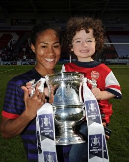 Arsenal Ladies v Bristol Academy - FA Cup Final 2013 Collection: Rachel Yankey with FA Cup: Arsenal Ladies Triumph over Bristol Academy (2013)