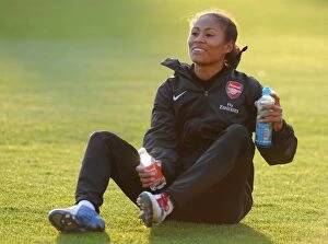 Images Dated 30th August 2012: Rachel Yankey Prepares for Arsenal Ladies FC vs. Bristol Academy WFC FA WSL Match