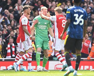 Images Dated 23rd April 2022: Ramsdale's Penalty Save: A Pivotal Moment in Arsenal's Victory over Manchester United