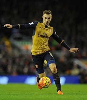 Images Dated 13th January 2016: Ramsey in Action: Liverpool vs. Arsenal, Premier League 2015-16
