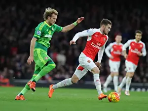 Arsenal Sunderland 2015-16 Prints: Ramsey Dashes Past Toivonen: Arsenal's Thrilling Victory Over Sunderland (2015-16 Premier League)