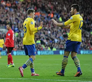 Cardiff City V Arsenal 2013-14 Prints: Ramsey and Giroud: A Goal Connection at Cardiff City (2013-14)