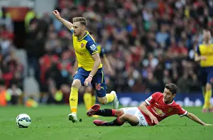 Manchester United V Arsenal 2014-15 Prints: Ramsey Outmaneuvers Herrera: Premier League Showdown (2014-15) - Manchester United vs