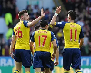 Burnley V Arsenal 2014/15 Prints: Ramsey and Ozil in Unison: Celebrating a Goal for Arsenal against Burnley, 2014/15