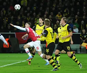 Borussia Dortmund V Arsenal 2013-14 Prints: Ramsey Strikes: Arsenal's Winning Moment Against Dortmund in the Champions League