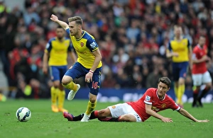 Manchester United V Arsenal 2014-15 Prints: Ramsey Surges Past Herrera: Manchester United vs. Arsenal, Premier League Clash (2014-15)