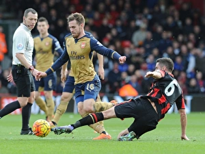 Bournemouth V Arsenal 2015-16 Prints: Ramsey Surges Past Surman: Bournemouth vs. Arsenal, Premier League 2015-16
