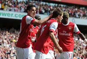 Arsenal V Manchester United 2010-2011 Prints: Ramsey and van Persie: Unstoppable Duo - Arsenal's Historic Goal vs