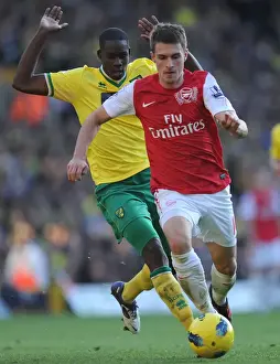 Norwich City V Arsenal 2011-12 Prints: Ramsey vs Barnett: Arsenal's Victory over Norwich City in the Premier League, 19/11/11