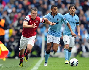 Manchester City V Arsenal 2012:13 Prints: Ramsey vs. Clichy: Manchester City vs. Arsenal - 1:1 Stalemate in the Premier League