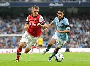 Manchester City V Arsenal 2012:13 Prints: Ramsey vs. Clichy: A Premier League Battle - Manchester City vs
