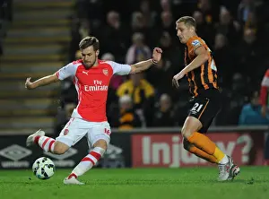 Hull City V Arsenal 2014/15 Prints: Ramsey vs Dawson: A Premier League Battle at KC Stadium