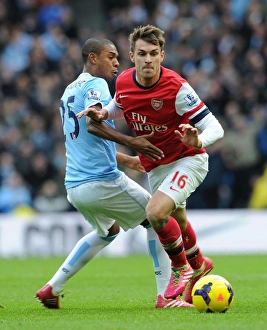 Manchester City V Arsenal 2013-14 Prints: Ramsey vs Fernandinho: Manchester City vs Arsenal, Premier League Showdown (2013-14)