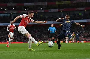 Arsenal V Manchester United 2018-19 Prints: Ramsey vs Fred: Intense Battle at Emirates Stadium - Arsenal vs Manchester United