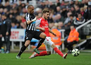 Newcastle United V Arseal 2014/15 Prints: Ramsey vs Gouffran: Intense Battle at St