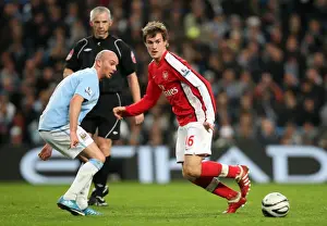 Manchester City V Arsenal - Carling Cup 2009-10 Prints: Ramsey vs. Ireland: Manchester City's 3-0 Victory over Arsenal in the Carling Cup (2009)