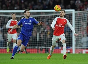 Images Dated 24th January 2016: Ramsey vs Ivanovic: Chelsea's Narrow Victory Over Arsenal in Intense Premier League Clash