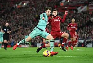 Liverpool V Arsenal 2018-19 Prints: Ramsey vs Lallana: Intense Battle at Anfield - Liverpool vs Arsenal